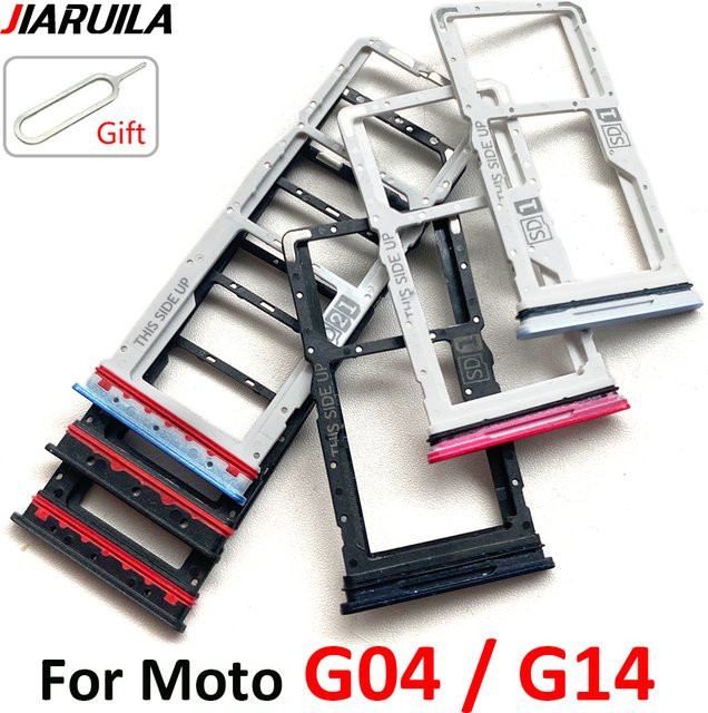 Ersatz-SIM-Karten-Schublade und SD-Kartenhalter Adapter für Motorola Moto G04 G14 in Grau und Multicolour - Bild 1