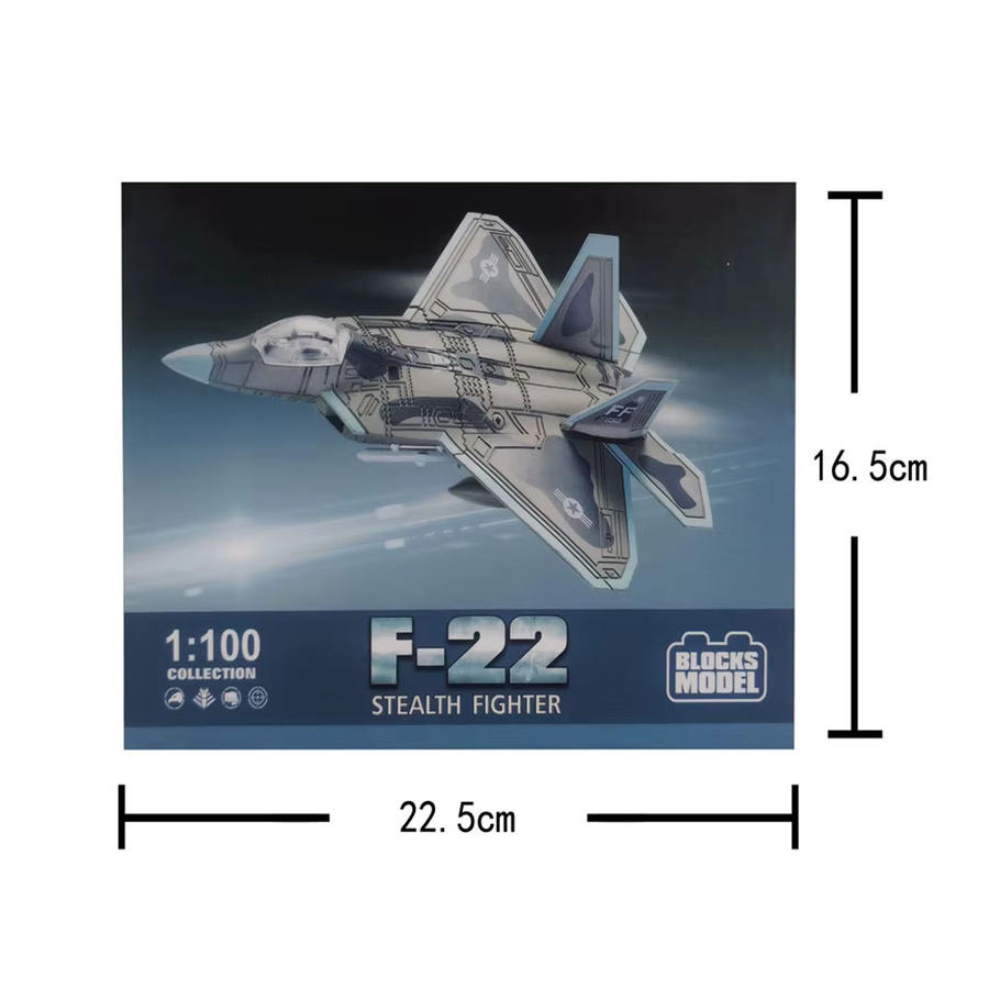 ZOCO F22 Kämpfer 3D Puzzle Modellflugzeug in 1:100 Skala, Grau, Kunststoff - Bild 5