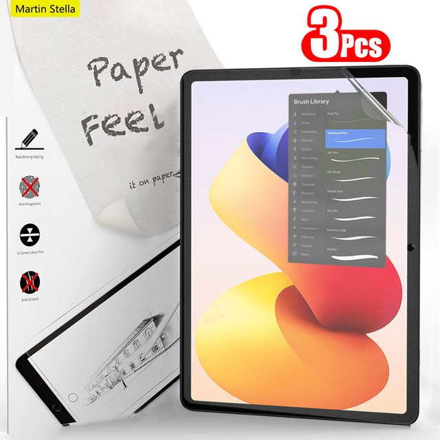 3er Pack Papierähnliche Displayschutzfolie für Xiaomi Redmi Pad Pro 12.1 Zoll, Transparent, ohne Glas - Bild 1