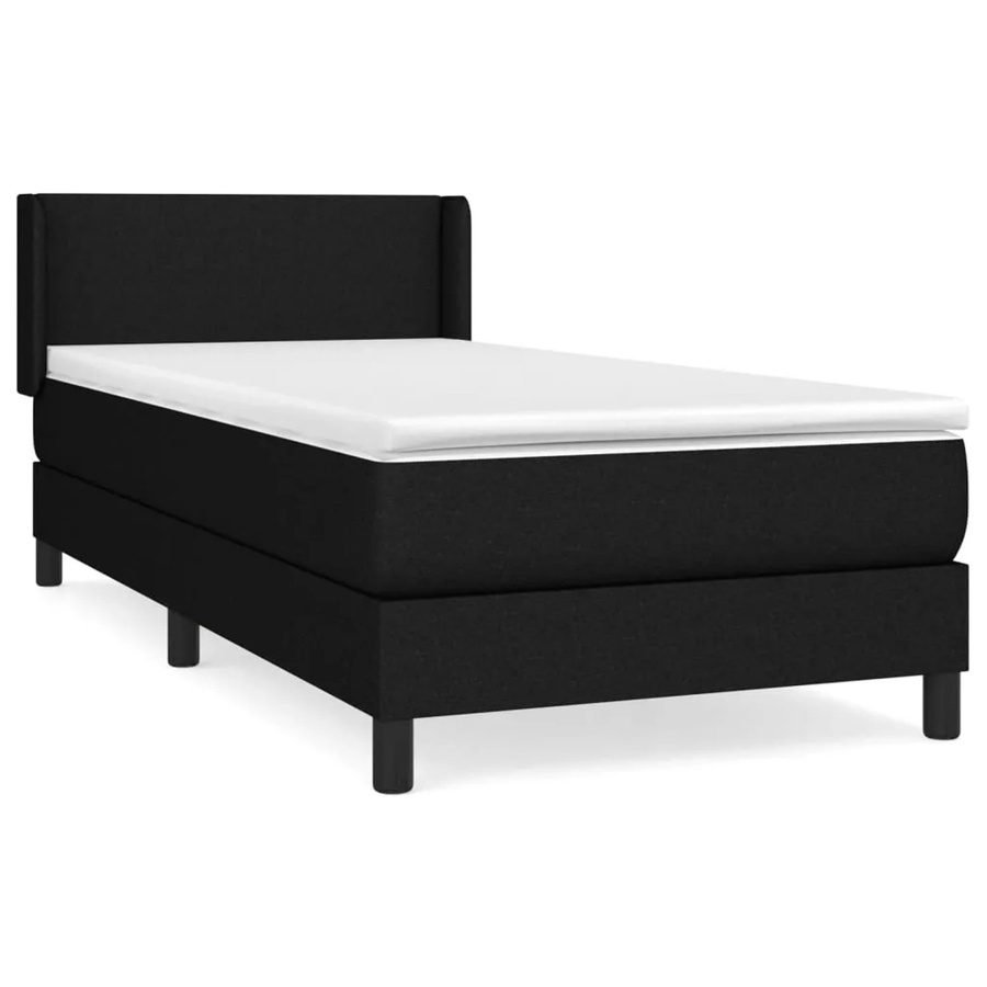 vidaXL Boxspringbett Hybrid mit Matratze und Taschenfederkern, Schwarz, B/T/H: 100 x 200 x 103 cm - Bild 2
