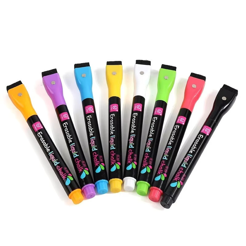 8 Farben Flüssigkreide-Marker Set in Weiß und Multicolour, löschbare Fluoreszierende Textmarker mit 1–2 mm Strichstärke für Whiteboards, LED-Werbetafeln und Graffiti - Bild 3