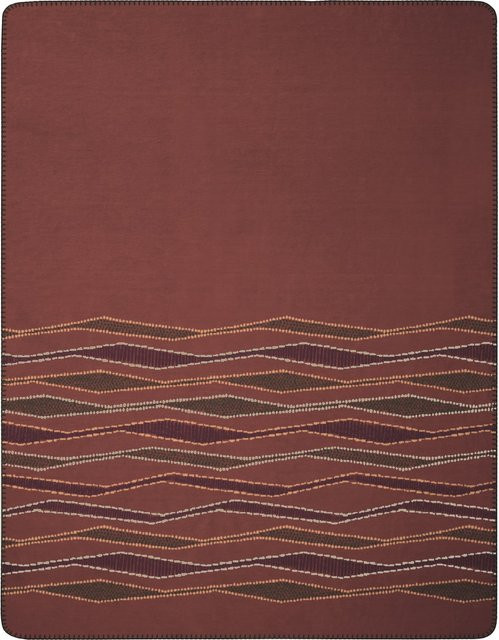 Biederlack Wohndecke Crafted Lines gestreift in Rot und Braun - Bild 1