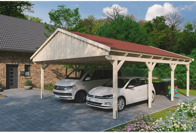 Skan Holz Carport Fichtelberg aus Fichte Leimholz in Beige, B/T: 618 x 808 cm, Höhe: 362 cm - Bild 1