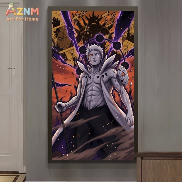 Kayou Naruto Uchiha Obito Sage of Six Paths Leinwand-Wandkunst, Mehrfarbiger Anime-Druck als Poster zur Heimdekoration - Bild 1