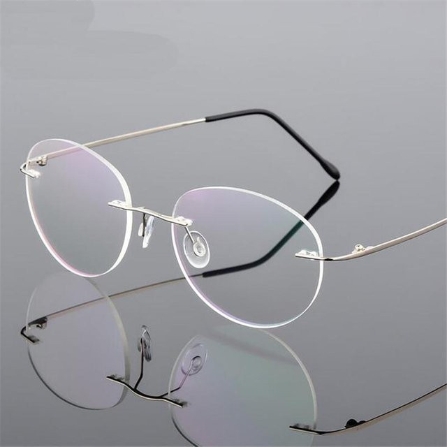 Binchi Outdoor Product Korrektionsbrille, randlos, rund, Metall, silber, Unisex - Bild 1