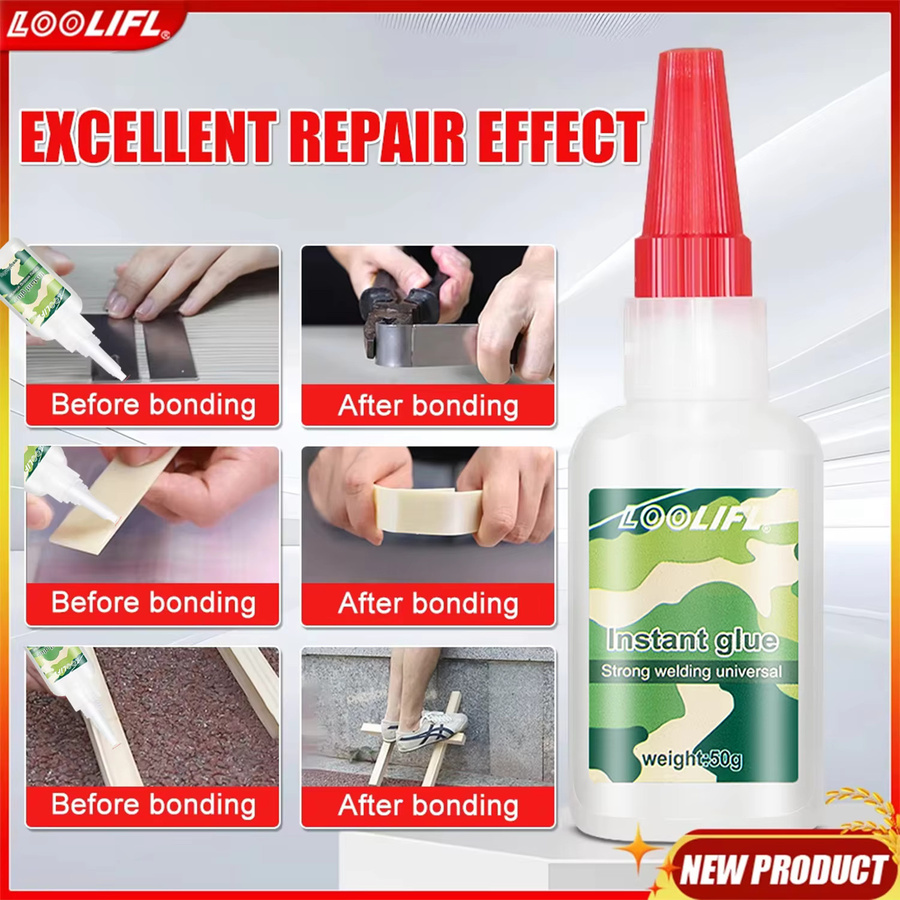LOOLIFL Cyanacrylat-Superkleber Universeller Schnellkleber für Kunststoff, Holz, Metall und Gummi, 50 ml - Bild 4