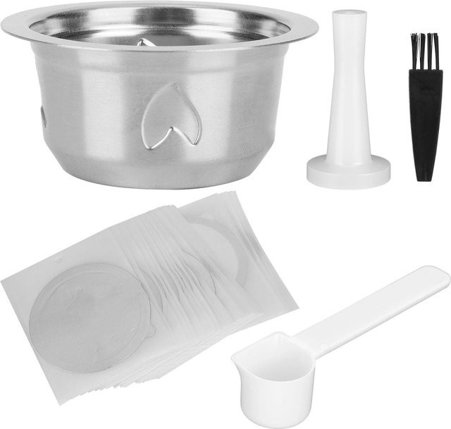 Wiederverwendbares Kaffeekapsel-Set aus Edelstahl für Nespresso Vertuo Plus in Grau/Silber - Bild 1