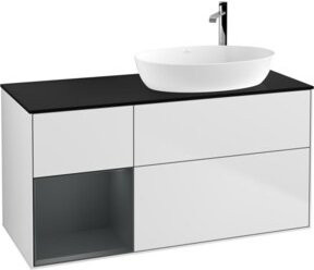 V&B Waschtischunterschrank Finion mit Wandbeleuchtung, Farbe Weiß lackiert, B/T/H: 120 x 50,1 x 60,3 cm - Bild 1