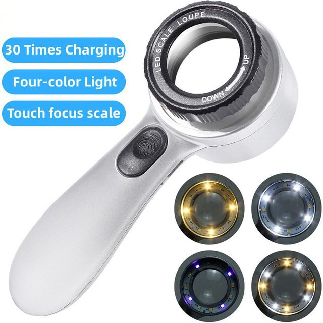 xiyear Leselupe, mit LED-Beleuchtung, Silver - Bild 1