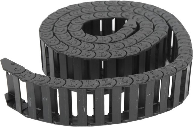 Kabelschlepp-Drahtträger für CNC in Schwarz, Innenmaß 10 x 30 mm, Länge: 1 m mit Endverbinder - Bild 1