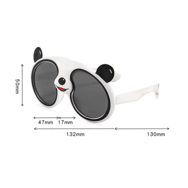 Klassnum Kinder Sonnenbrille Panda, Kunststoff, Vollrand, rund, weiß - Bild 5