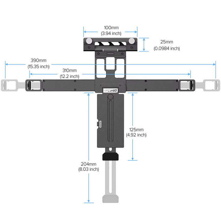 UPERFECT UStand Air Floating Stacked Portable Monitor Stand in Schwarz, verstellbare Aluminium-Klemmhalterung für Laptop, Desktop und Tablet zur flexiblen Dual-Screen-Konfiguration - Bild 2