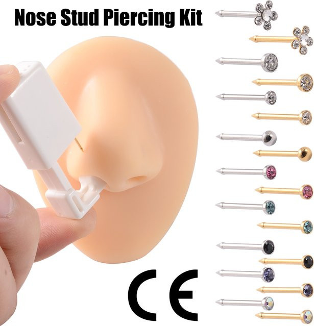 Nase Studs, 316L Chirurgenstahl, Silber, 20G, Unisex - Bild 1