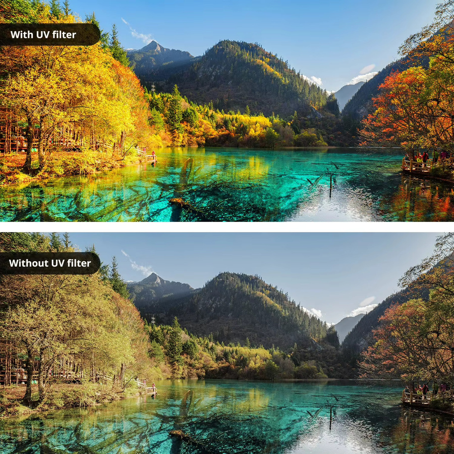 Universeller HD-UV-Filter für DSLR-Kameras, 37–82 mm, Schwarz, wasserdicht und staubdicht mit 99 % Transmissionsgrad aus Luftfahrt-Aluminium - Bild 6