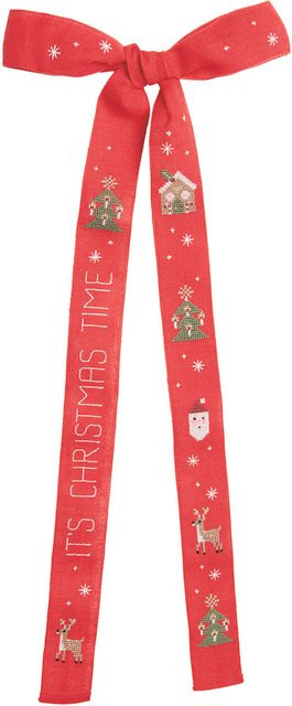 Rico Design Stickpackung Schleife It's Christmas Time aus Leinen und Baumwolle - Bild 1
