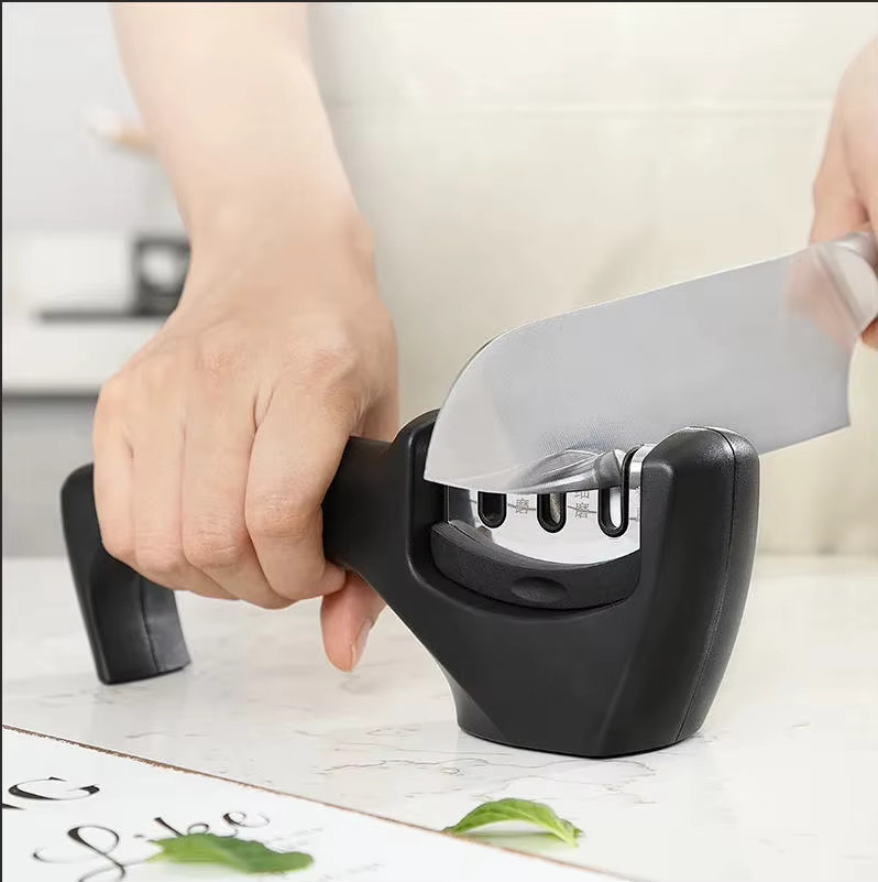 RSCHEF Professioneller 3-stufiger Messerschärfer mit Diamantklingen in Schwarz - Bild 2