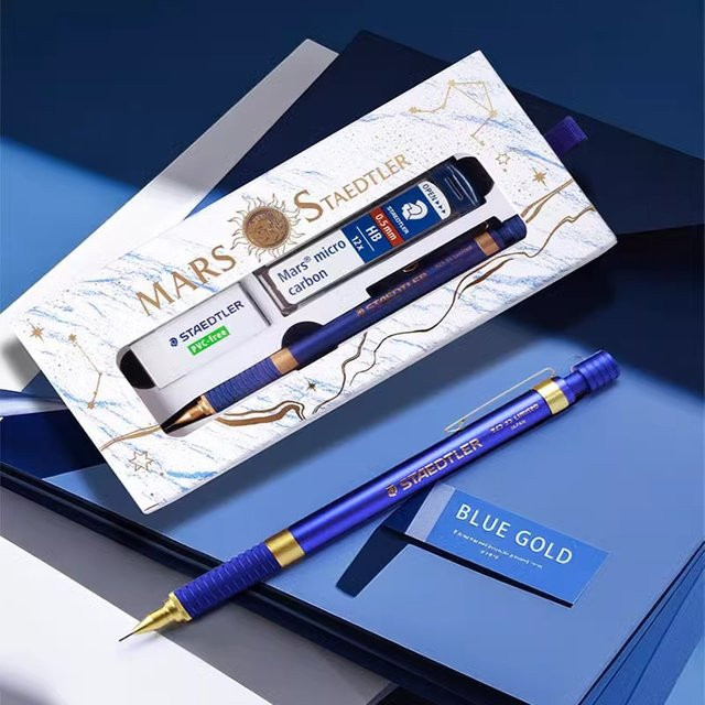 STAEDTLER MARS Limited Edition Druckbleistift 0,5 mm HB in Gold/Silber/Blau mit Geschenkbox - Bild 1