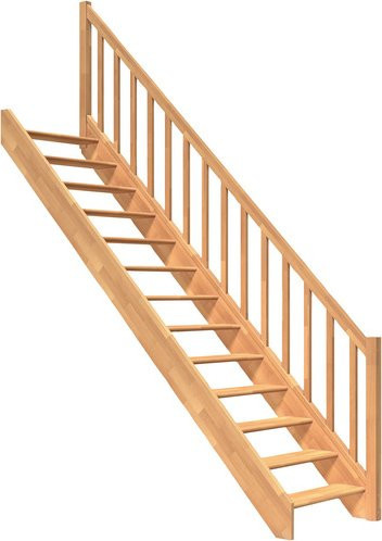 Dolle Wangentreppe Paris gerade in Braun aus Buche für eine Raumhöhe bis 280,5 cm - Bild 1