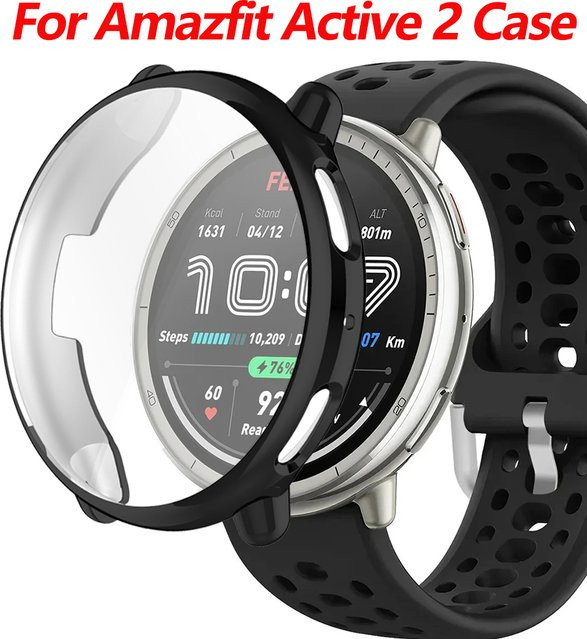 Amazfit TPU-Hülle für Amazfit Active 2, transparent, Schwarz - Bild 1