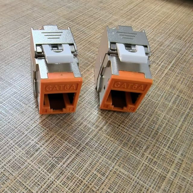 HEDANP CAT6A RJ45 Keystone Jack Set, 6 Stück, Werkzeuglose Netzwerk-Module für Ethernet/LAN, Farbe: Rot - Bild 1
