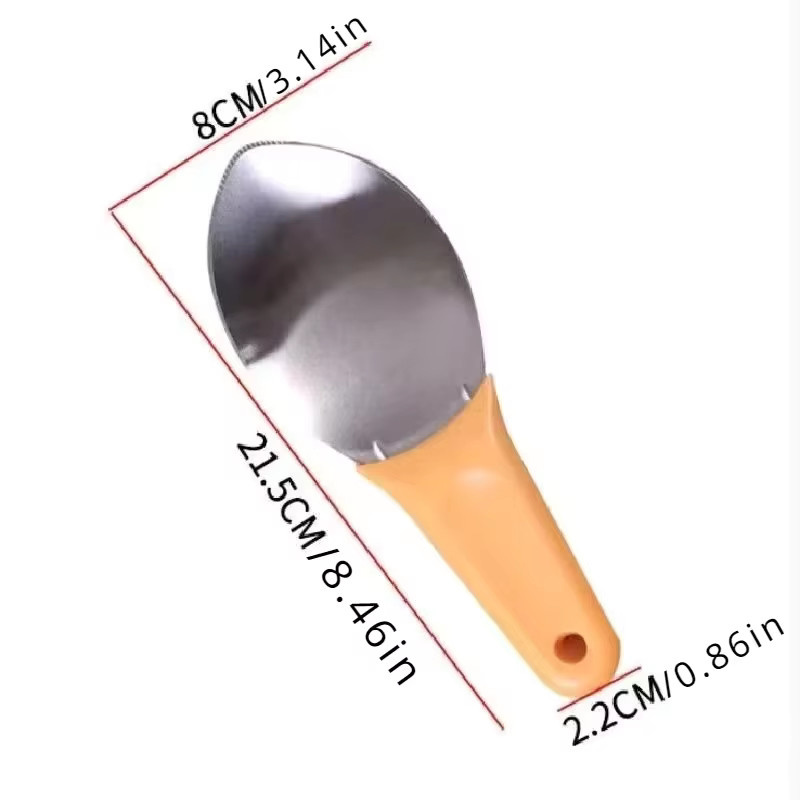 Mango Schneidemesser aus Edelstahl in Orange für die Küche zum Würfeln und Schneiden von Früchten wie Mango oder Wassermelone - Bild 2