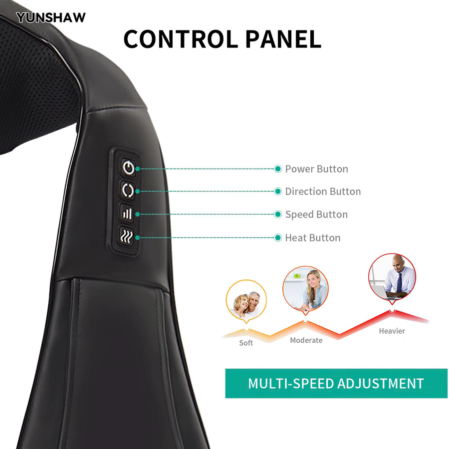 Ekmoey Nackenmassagegerät mit Wärmefunktion, Schwarz, Unisex - Bild 4