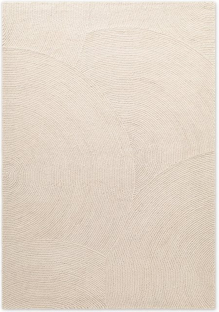 NYVI Teppich Calmio Geometrisch aus 100 % Wolle, Farbe: Weiß/Beige, B: 120 cm, T: 180 cm - Bild 1