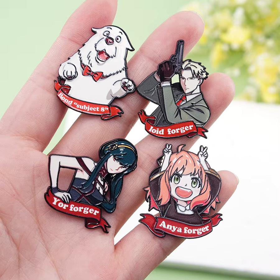 Potdemiel Spy Family Anya Emaille-Pins, Anime-Broschen, 4-teiliges Set - Bild 3
