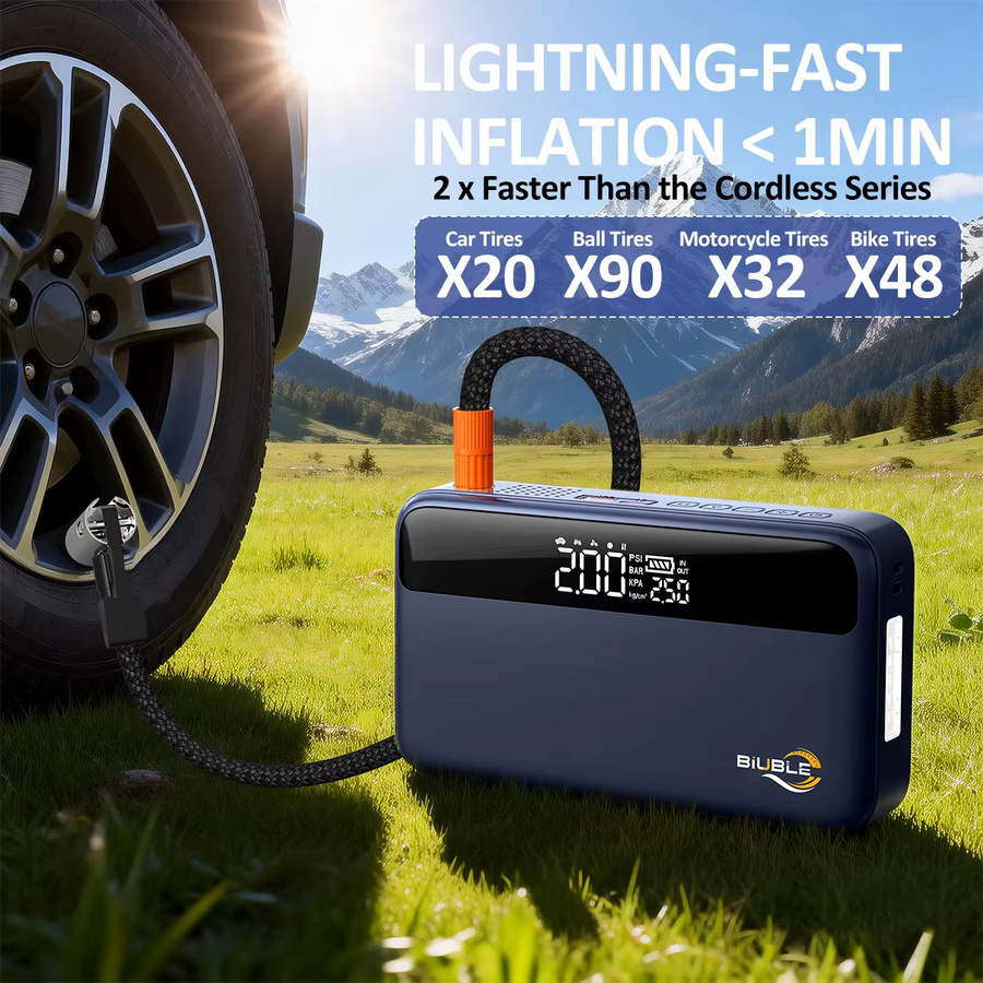 BSMOOM Auto-Starthilfe mit Luftkompressor und 26800 mAh, tragbares Booster-Ladegerät und leistungsstarkes Startgerät für Autobatterien - Bild 2