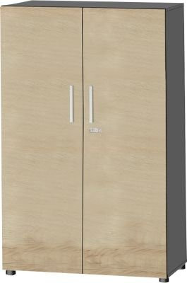 Schäfer Shop Select Schrank SET UP mit 4 Türen, abschließbar, Graphit/Wildeiche, B/T/H: 80 x 42 x 151,4 cm - Bild 1