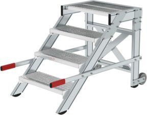 Günzburger Steigtechnik MUNK 50432 Aluminium Plattformleiter fahrbar Silber mit 4 Stufen und maximaler Arbeitshöhe 2,8 m - Bild 2
