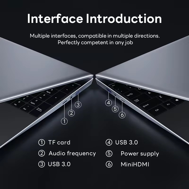 FUCHU Gaming-Laptop 14,1 Zoll mit Windows 11, Intel Core i9-10980HK, 16GB RAM, 500GB M.2 SSD, 4K HD, Silber - Bild 6