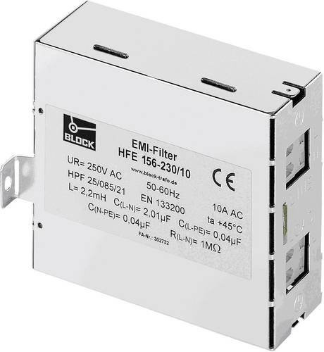 Block HFE 156-230/6 Funk-Entstörfilter 250 V/AC 6A, Farbe: Silber, B: 40 mm, H: 85 mm - Bild 1