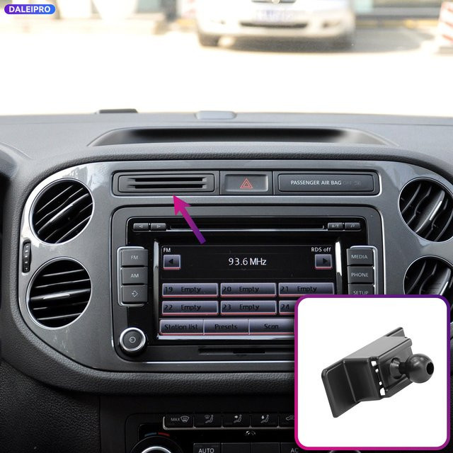 Fahrzeugspezifische Smart Car Phone Mount Telefonhalterung mit 66W Ladefunktion für VW Tiguan 5N MK1 (2007-2016), Farbe: Schwarz - Bild 1