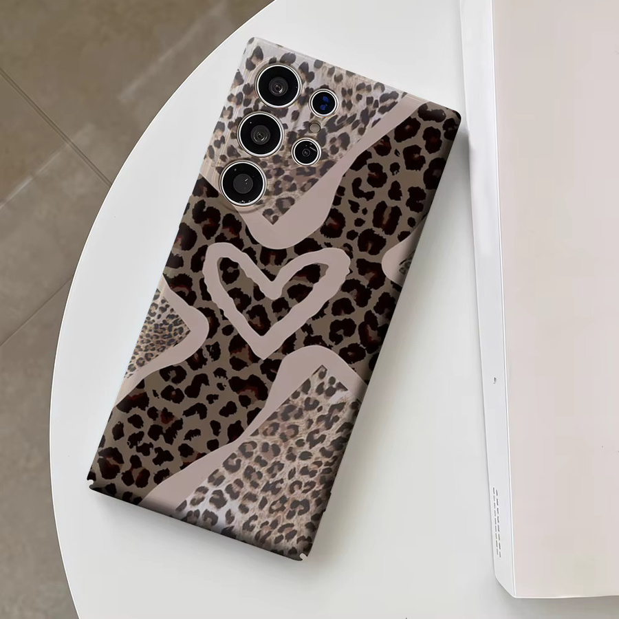 Glänzende Doppelschicht Handyhülle mit Leoparden-Herz-Design für Samsung Galaxy S25 Ultra, S24, S23 Ultra und Plus in Multicolour - Bild 4