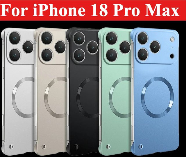 Rahmenlose magnetische Schutzhülle aus mattem PC für iPhone 18 Pro Max 17 16 15 14 13 Max, stoßfest und MagSafe kompatibel, Farbe: Grün - Bild 1