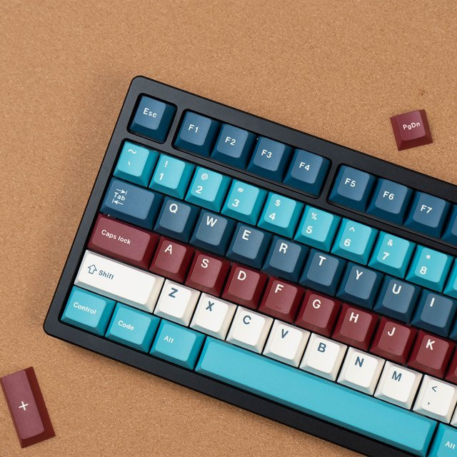 Motosuko Lake Tastenkappen mit 129 Tasten im Cherry-Profil, mehrfarbig, sublimationsbedruckte PBT-Tastenkappen für mechanische MX-Tastaturen in japanischem Layout - Bild 1