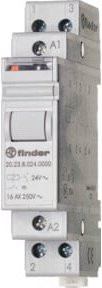 Finder Stromstoss-Schalter RCD Serie 20, 24VDC, 16A, 1Ö 1S, Weiß, 20.23.9.024.4000 - Bild 1