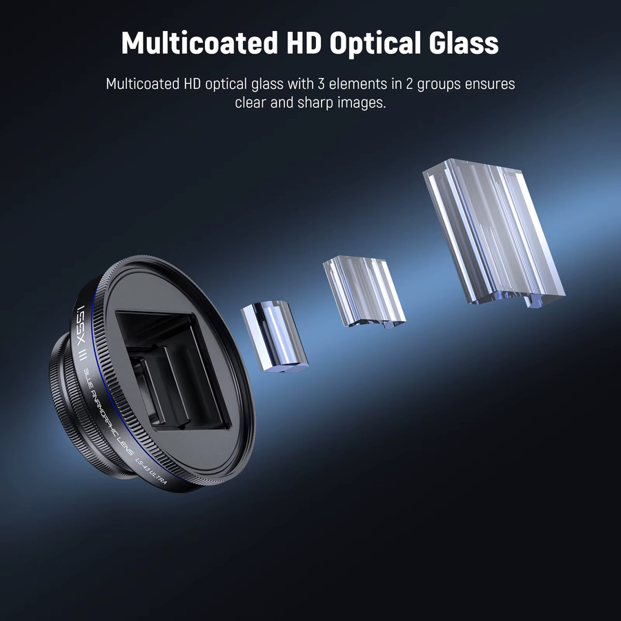 NEEWER 1,55x Anamorphes Objektiv in Blau für iPhone, Android und Samsung mit 17-mm-Gewindeobjektiv-Clip - Bild 2