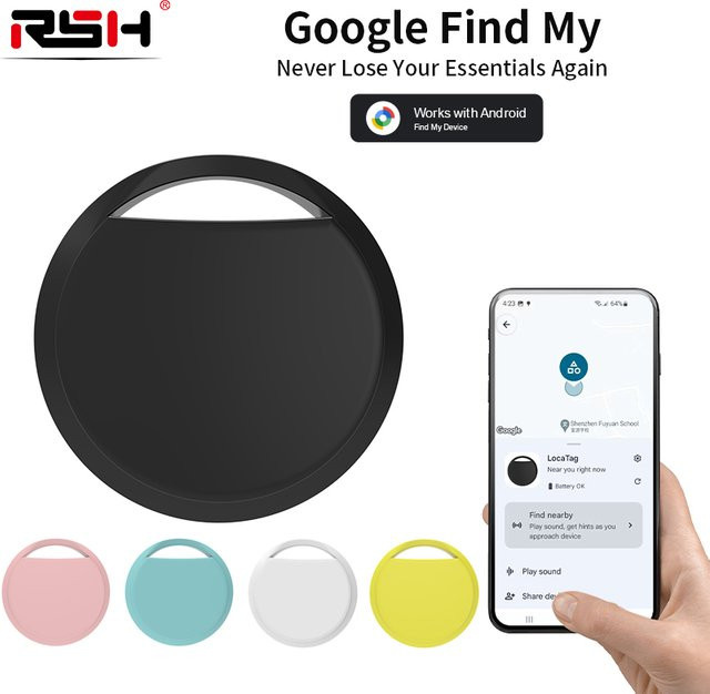 RSH Smart Tracker Bluetooth-Ortungsgerät für Google Find My Device und Samsung Android in Schwarz oder Blau - Bild 1
