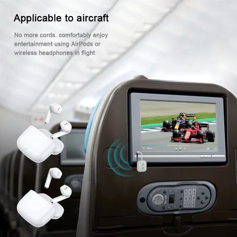 VIKEFON 2-in-1 Bluetooth 5.3 Audio-Empfänger und -Sender Multipoint Wireless Adapter mit Mikrofon und 3,5-mm-AUX-Stereo-Anschluss in Weiß - Bild 6