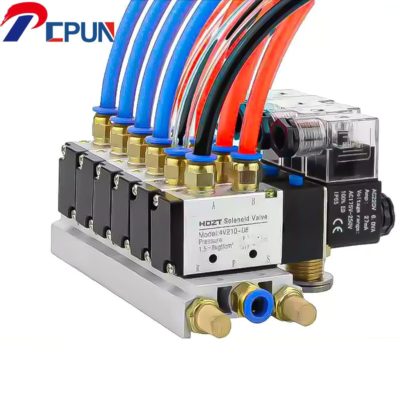 CFULL Fünf-Wege-Pneumatik-Magnetventil 4V210-08 mit Doppelspannung DC24V/AC220V und 4 mm Anschlüssen zur Zylindersteuerung - Bild 3