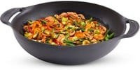 Weber CRAFTED Wok und Dampfgarer aus porzellanemailliertem Gusseisen, Schwarz - Bild 1