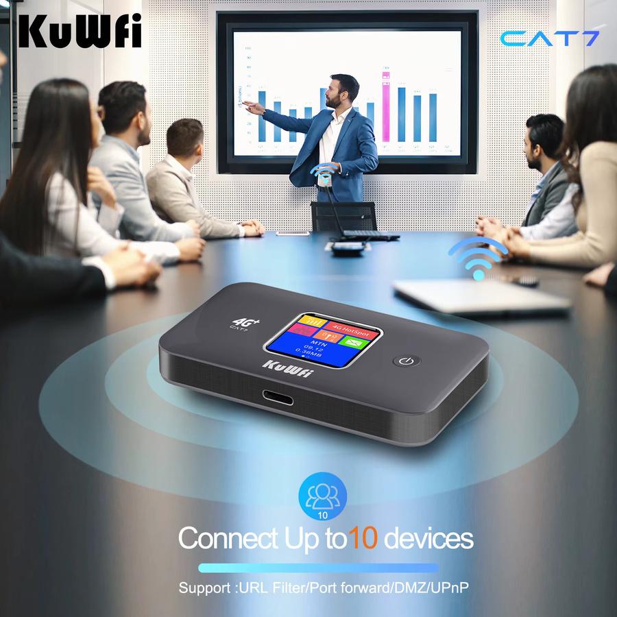 KuWfi MF801 Tragbarer WLAN Router mit 3000-mAh-Akku in Schwarz - Bild 3
