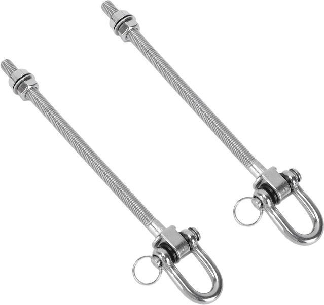 2 Stück TOMTOP JMS Schaukelaufhänger D-Typ aus 304 Edelstahl in Silber, 1800 mm Länge für Yoga-Hängematten und Stühle - Bild 1