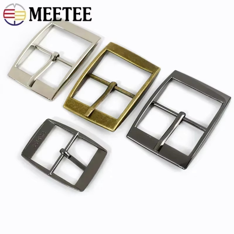 Meetee Metall-Dornschnallen aus Stahl in Silber für Gürtel, Gurtband und Hundehalsband, 15–30 mm - Bild 2