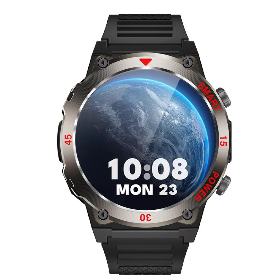 LAXASFIT Smartwatch, Herren, Schwarz, Silikon, Bluetooth, Rund - Bild 5