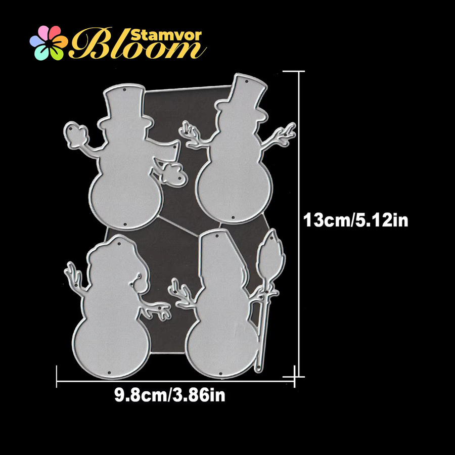 Schneemann Silhouetten Metall Stanzformen für Scrapbooking und dekorative Prägung in Silber - Bild 2