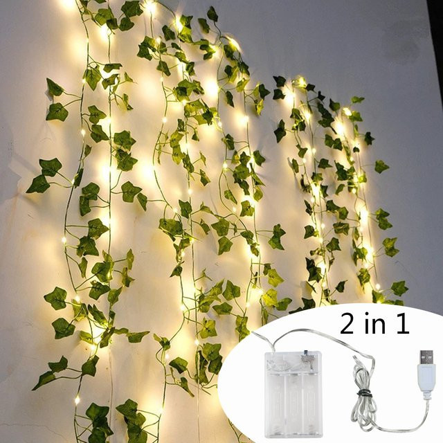 Topdii Batteriebetriebene grüne Lichterkette als Tischvorhang für Hochzeit, Weihnachten und Schlafzimmer - Bild 1
