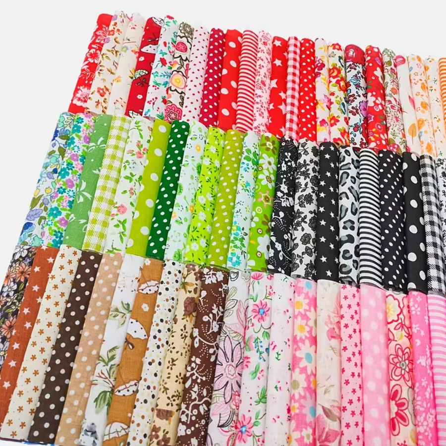 150 Stück bunte Stoffquadrate aus Polyester zum Basteln, Quilten und Scrapbooking, Multicolor - Bild 3